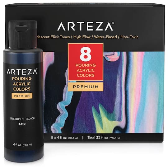 Arteza&#xAE; 8 Color Iridescent Elixir Tones Acrylic Pouring Paint Set
